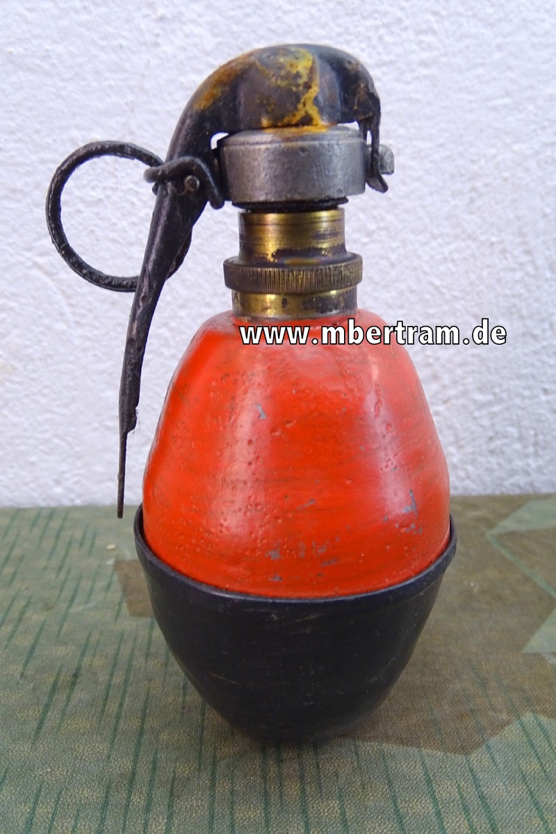 Französische Deko Gas Handgranate 1. Weltkrieg mit  Zünder  M 1916 B.
