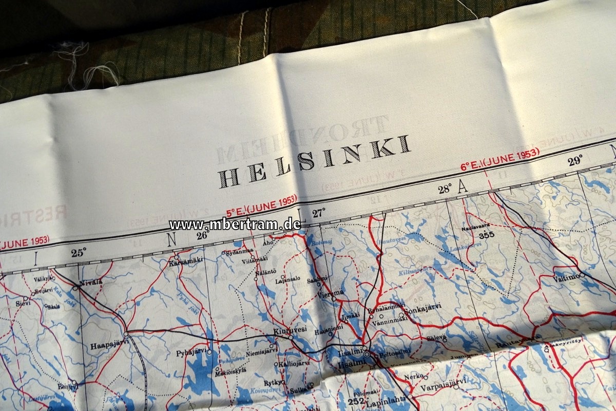 US Fliegerkarte/ Spionagekarte Helsinki, 1943/1953, Trondheim