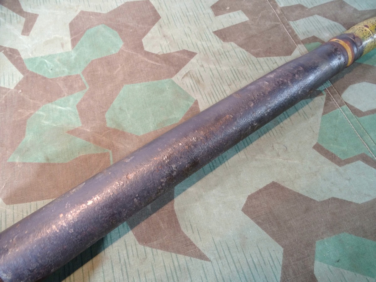 Deko Spreng Granate 3,7 cm Kriegsmarine Flak mit Hülse und Aluzünder , Originallack