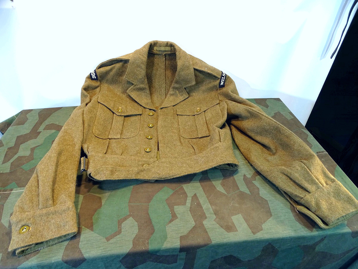 Kurze Uniformjacke, Manschaften, Battledress, Wollstoff,  Britisch Army, " Welsh Guards" 1950