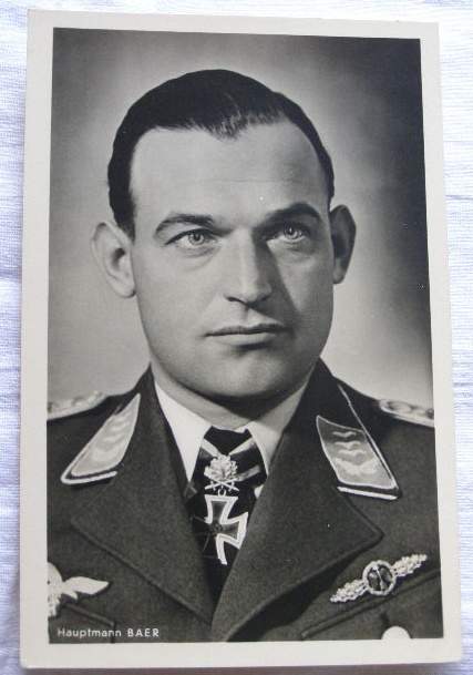 Hauptmann Baer, Luftwaffe Ritterkreuzträger Portrait