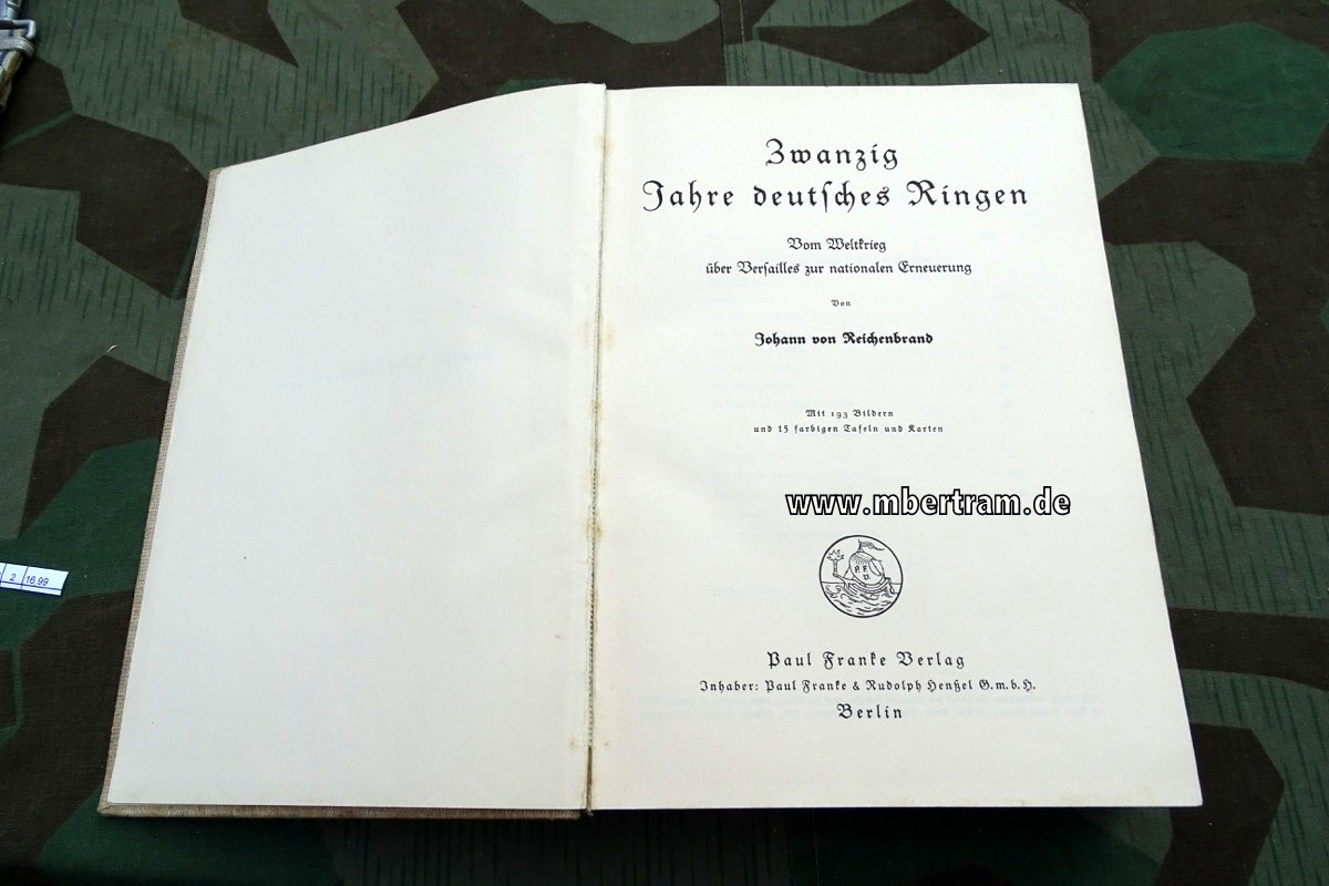 Johann von Reichenbrand: Zwanzig Jahre deutsches Ringen. 1934