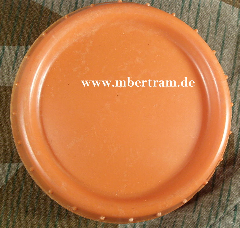 Wehrmachts Butterdose, oranges Bakelit, 1944