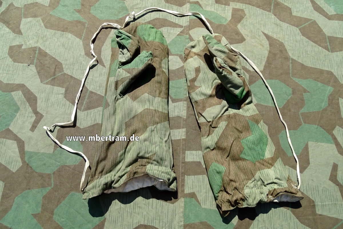 Wehrmacht wende - tarn Handschuhe  Splitter Tarnmuster, Innen  weiß, 2x rechte Seite