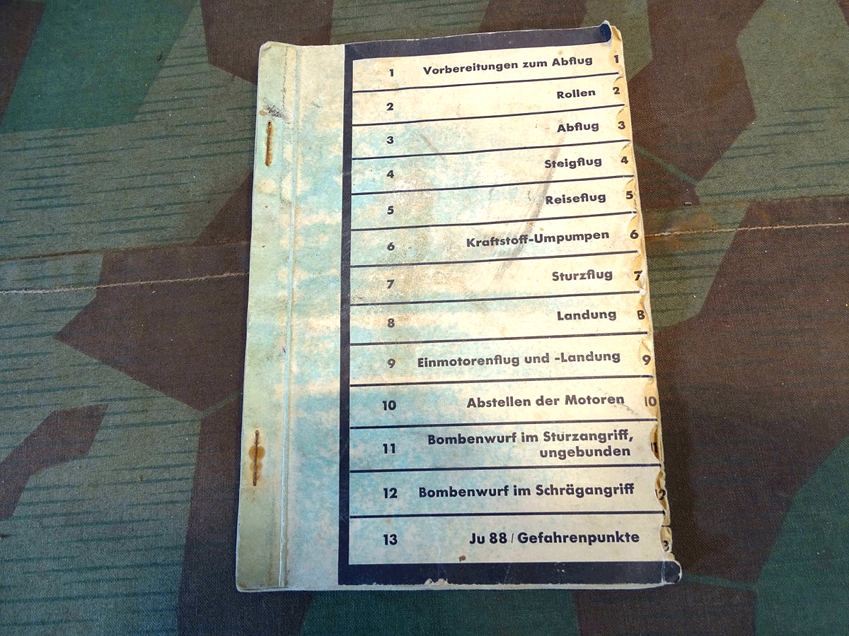 Kurzanleitung für Flugzeugführer Junkers JU 88 A 1, 1940, sehr selten !!