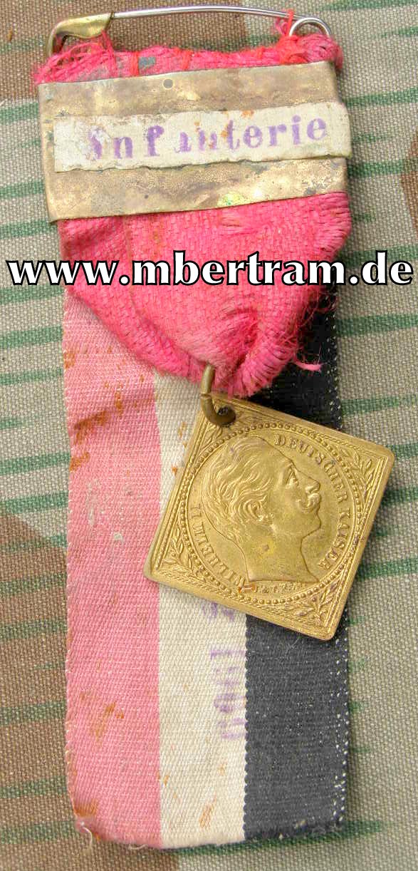 "Musterung 1900", Spange, Medaille, Band.