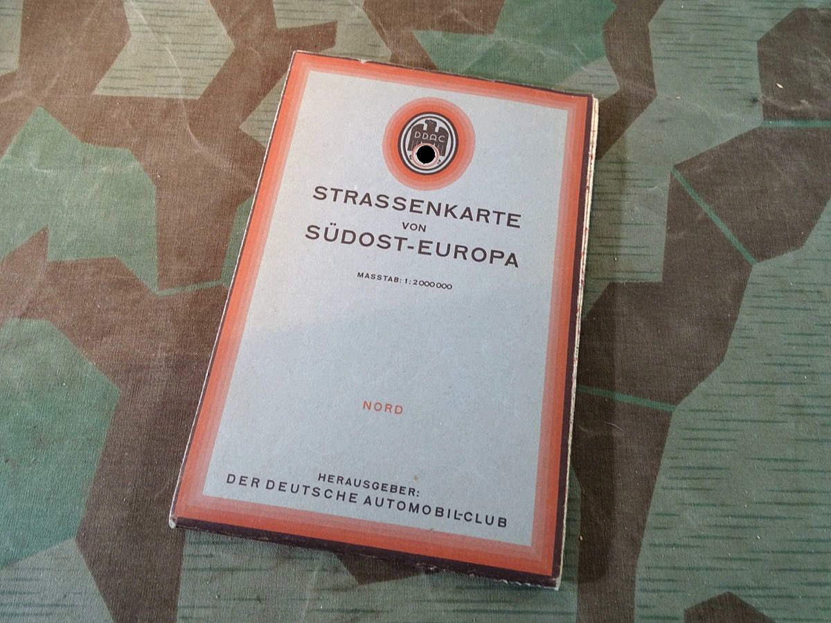 DDAC Strassenkarte 3. Reich, 1942 Südost Europa Nord, aus Wehrmachtsnachlass