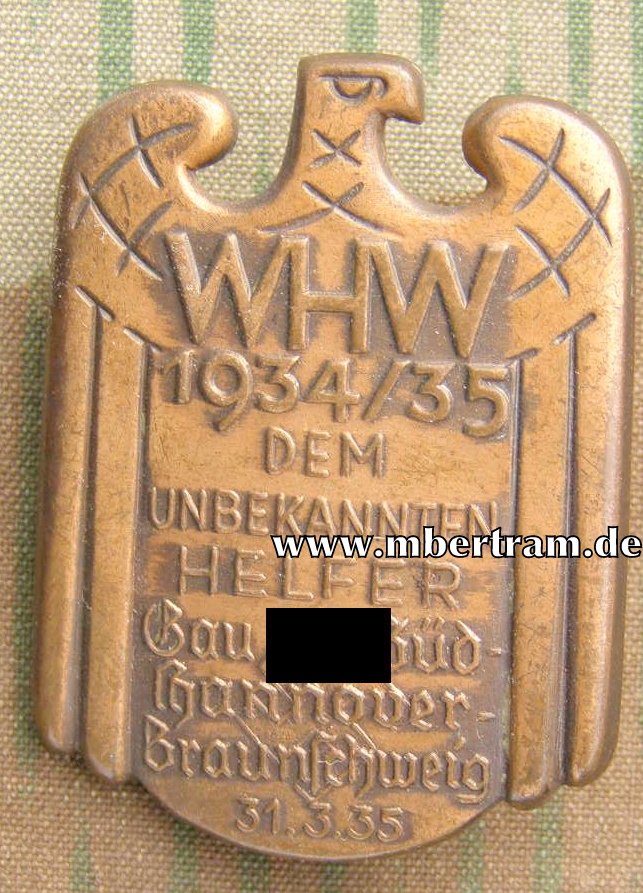 WHW 1934/35 Dem unbekannten Helfer 31.03.1935
