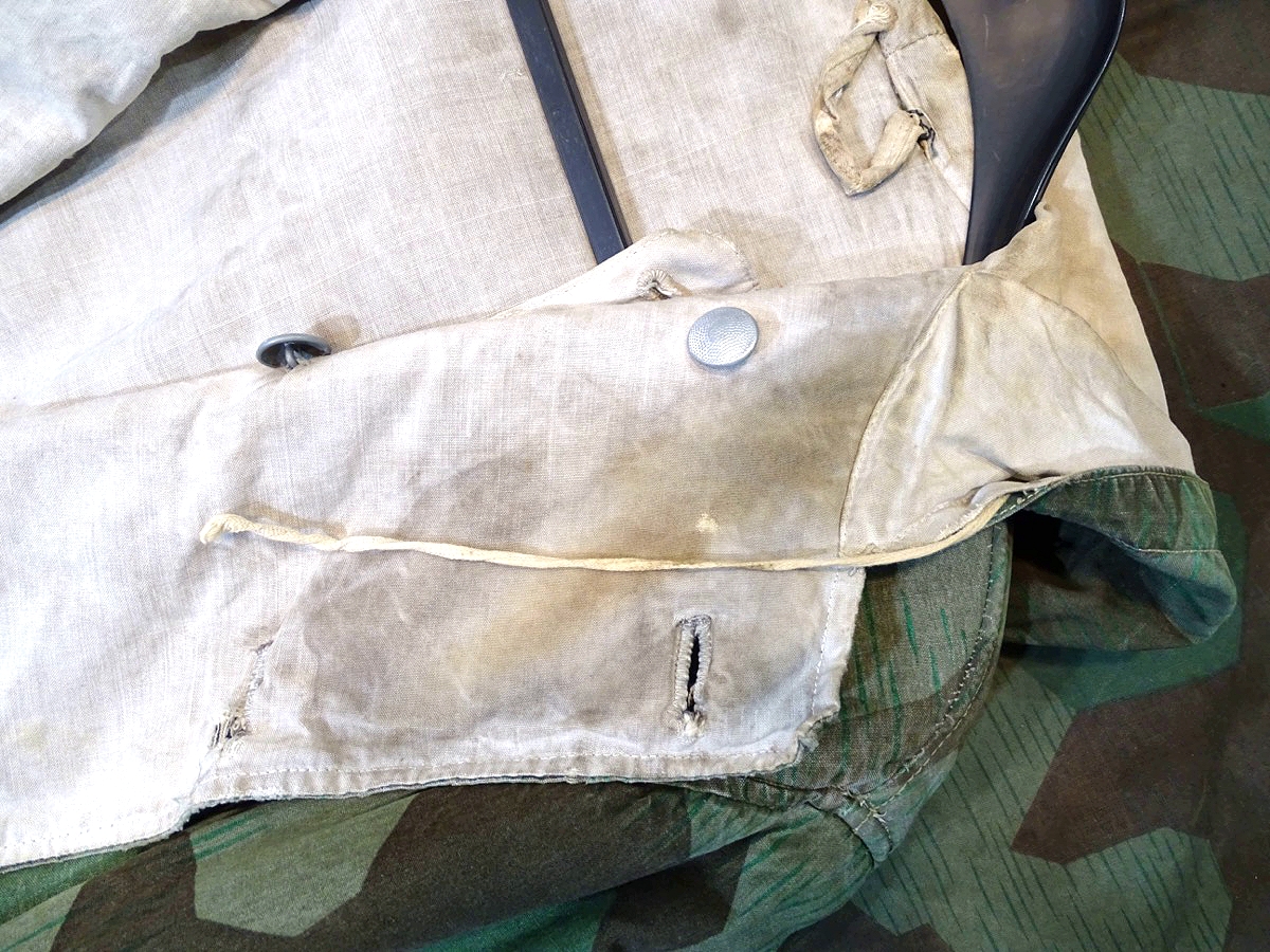20950-9 Wehrmacht wendbare Wintertarnjacke, Splittertarn auf weiß, getragenes, ungereinigtes Stück