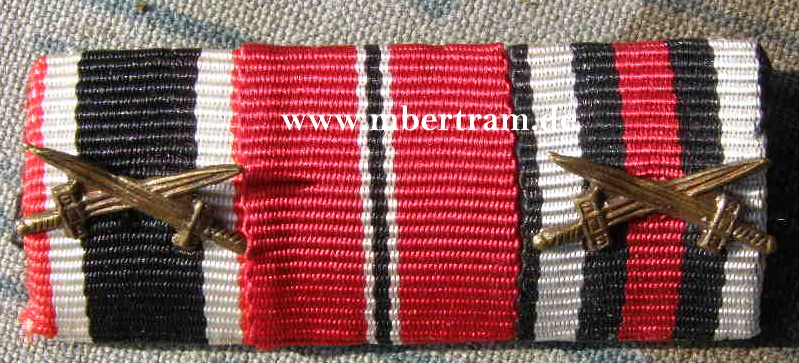 3er Bandspange KvK 1939, Ostmedaille, Ehrenkr.f. Frontk.