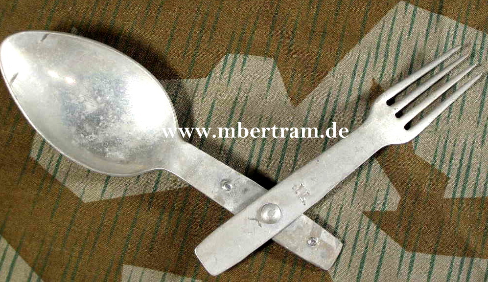 Wehrmachts Feld Essbesteck, Göffel, klappbar, Alu, GK&amp;F 38