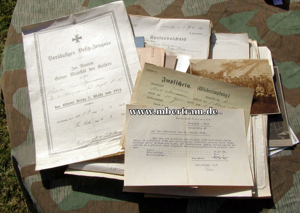 12438-2 Dokumenten: 2. Kp. Inf. Rgt. 137, Urkunde EK2...