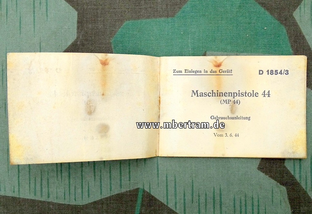 Dienstanweisung D 1854/3 Maschinenpistole 44 ( MP 44) Gebrauchsanleitung