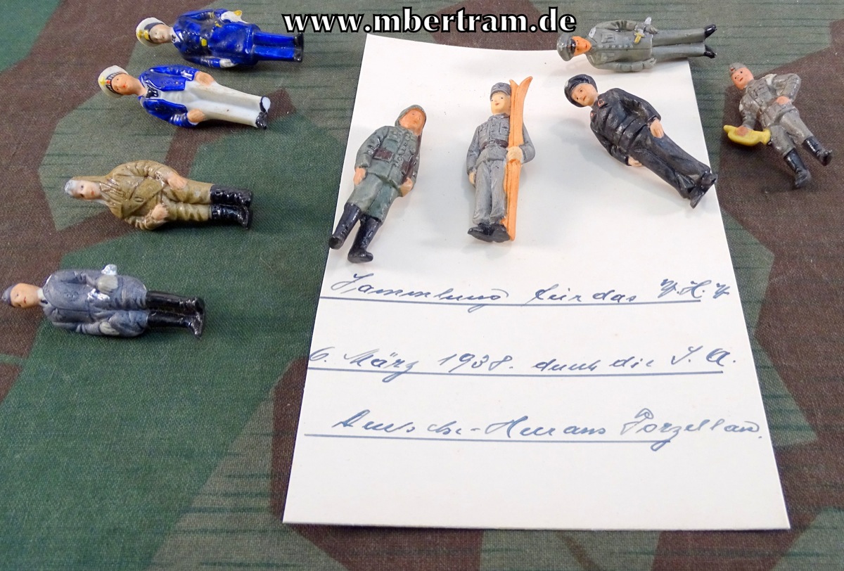 WHW - SOLDATEN DER WEHRMACHT. März 1938. 9 Porzellan Figuren