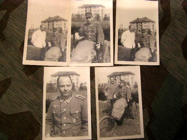 5 Fotos Panzer Uffz., Panzerkampfabzeichen, Verw. Abz.Gold