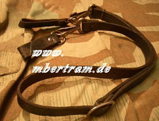 Schulterriemen HJ /DJ /SA 2 Koppelschlaufen, braunes Leder
