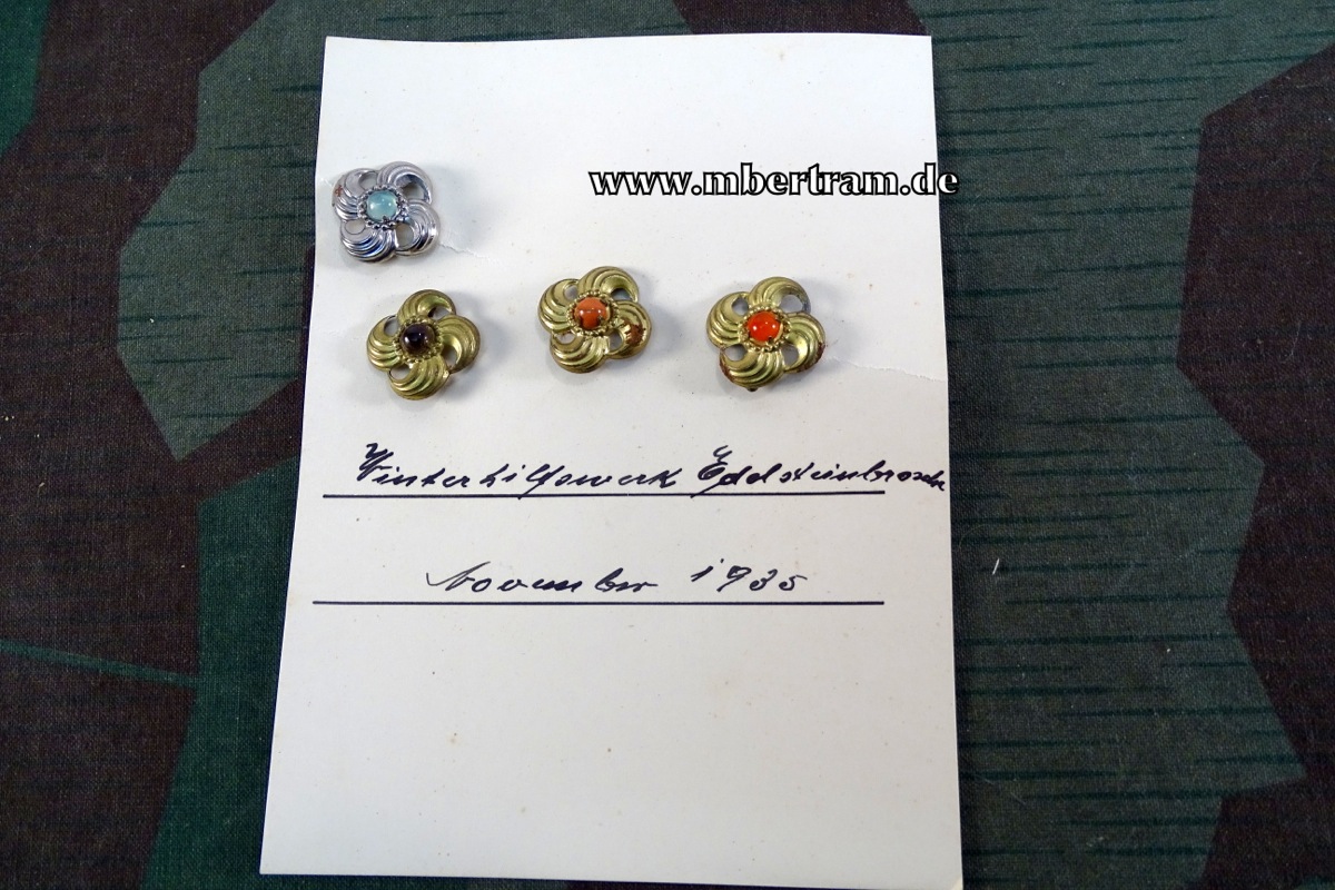 WHW Dez.1935. Blechabzeichen.( Ti.30), 4x SONNENRAD