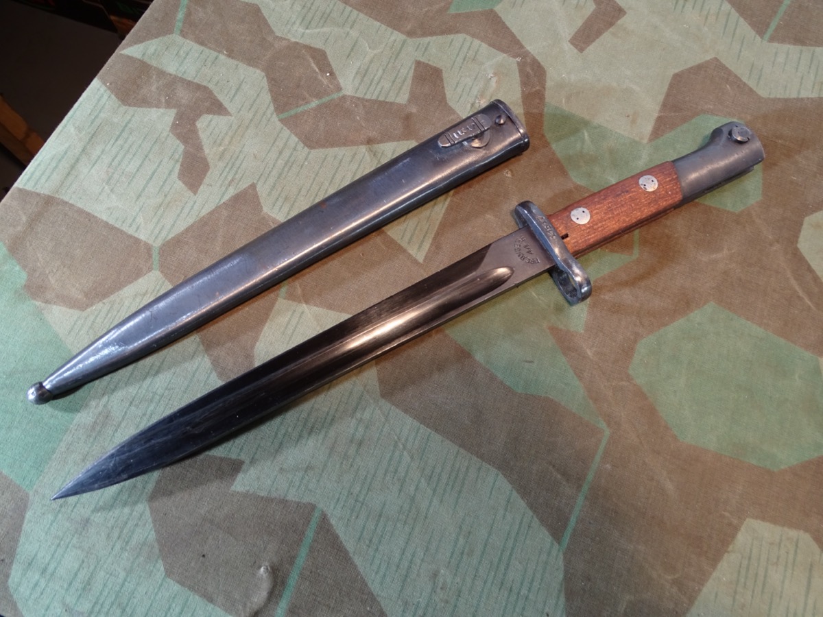 Preduzece Bajonett M44 Jugoslawien. Messerbajonett für Mauser Gewehr 24/44/48, Nummerngleich