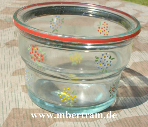 Blumentopf aus Hülle und Deckel Wehrmachts Glasmine