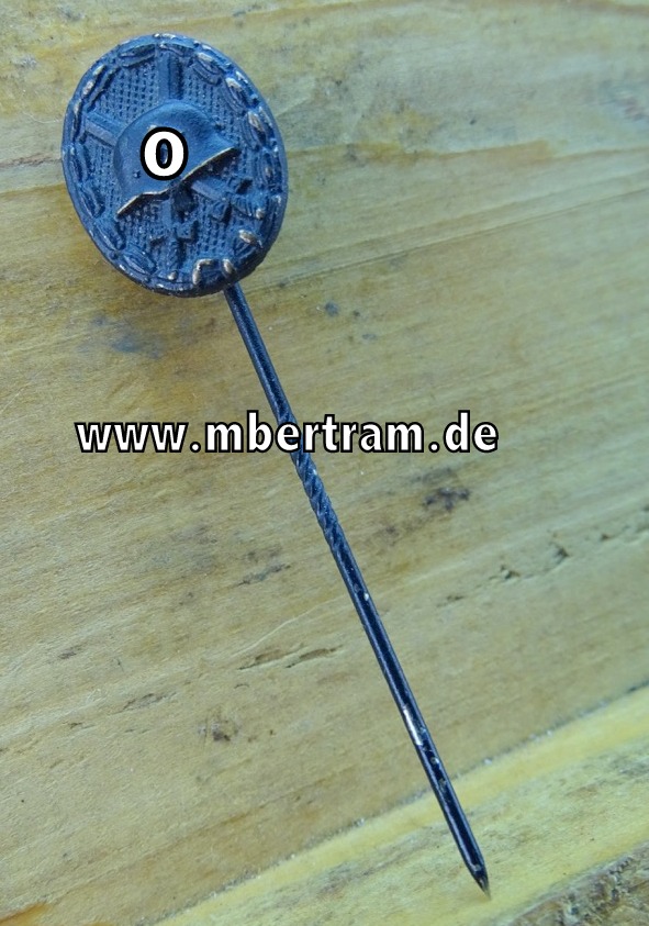 Verwundetenabzeichen in Schwarz,  1939 - Miniatur,  16 mm  Hst.: L /54