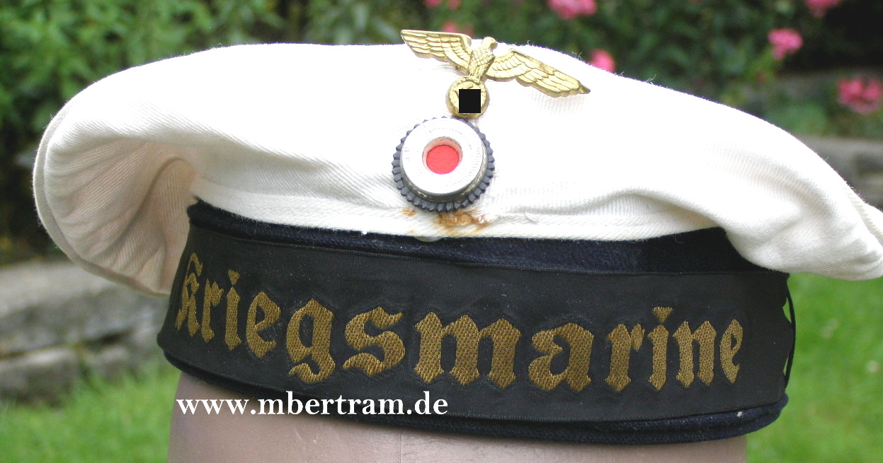 KM Tellermütze, abnehmbarer weißer Bezug, Mützenband