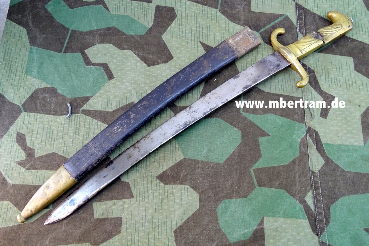 Preussen Faschinenmesser u./M. 1864 der Linien-Infanterie mit Geschosstreffer
