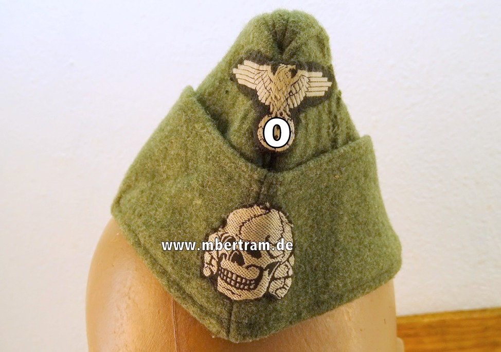 Waffen SS Schiffchen für Manschaften, kpl.  mit gewebten Effekten.