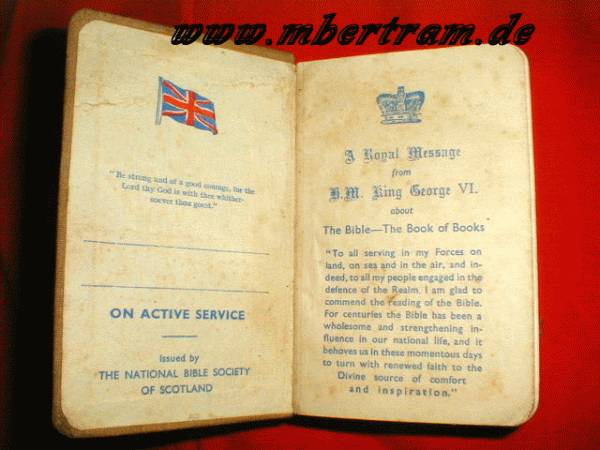 ENGLISCHE FELD MILITÄRBIBEL VON 1938