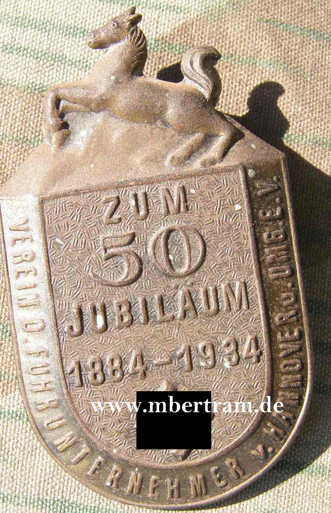 Zum 50. Jubiläum, 1884-1934, Verein der Fuhrunternehmer..