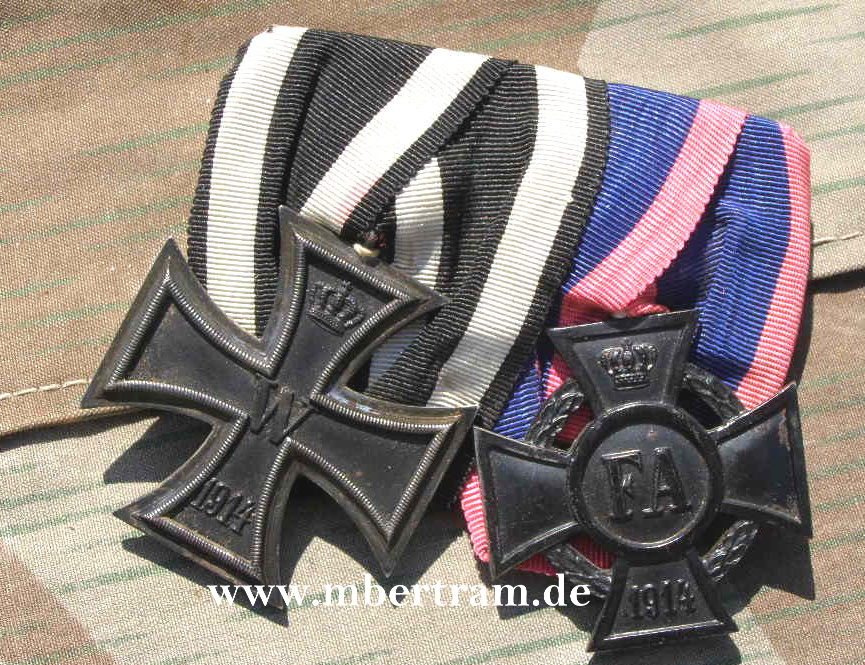 2er Ordensspange, EK2 14,Fr.August Kr.2.Kl. 1914-1918.