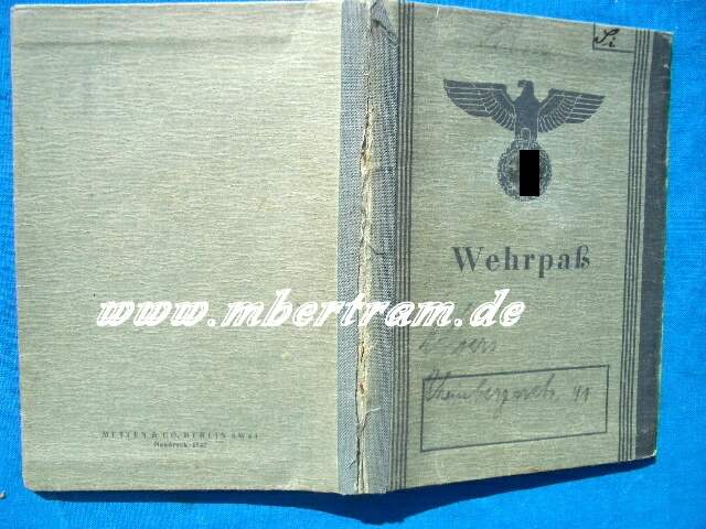 Wehrpass 2. Weltkrieg, Modell ab 39, entnazifiziert, Zustand 2