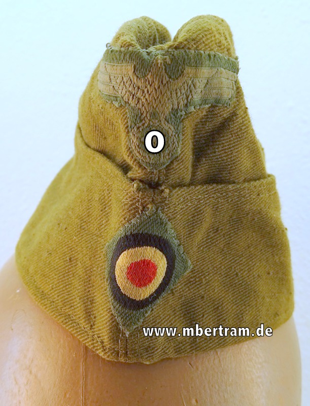 Wehrmacht Tropen /  Afrikakorps Schiffchen, Kammerstück. Olives Leinen 1943