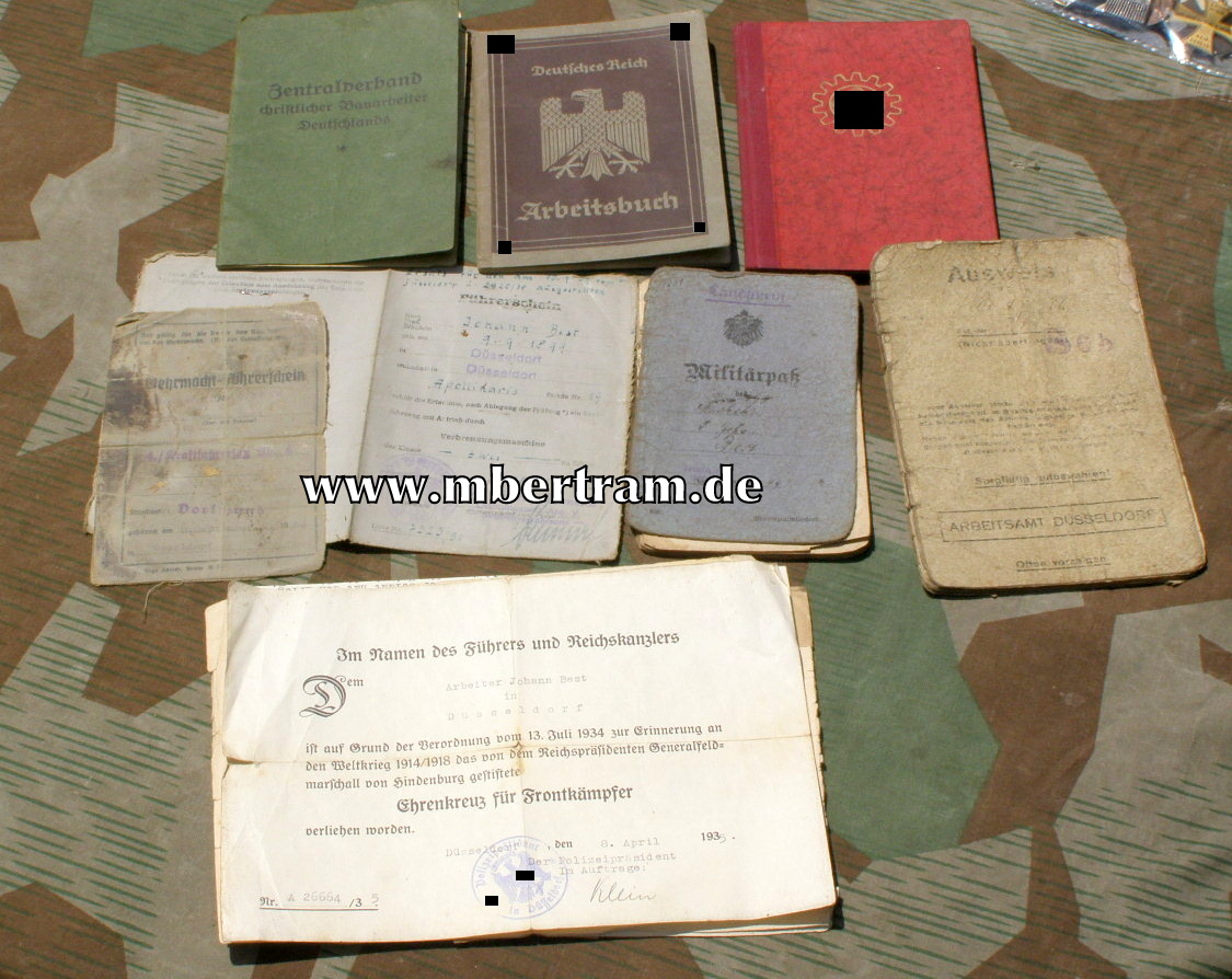 Dokumenten: 1.u 2 . WK, Militärpass, WH Führerschein...