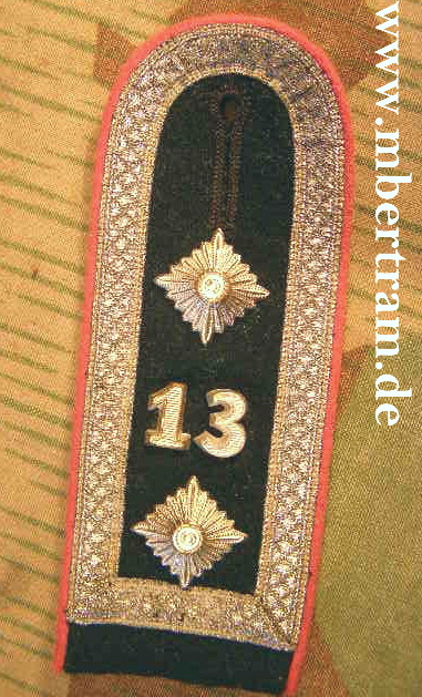 Schulterklappe, Oberfeldwebel Pz. Rgt. 13, zum einnähen