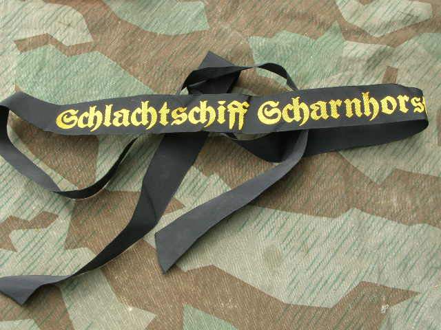 Mützenband Kriegsmarine "Schlachtschiff Scharnhorst" Repro
