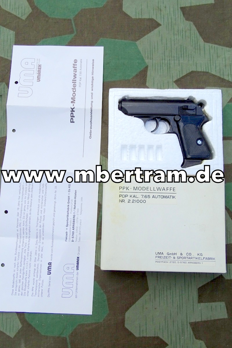 Walther PPK Offiziers- und Polizeipistole, 1:1 Modellwaffe aus Metall, Omega Ind.