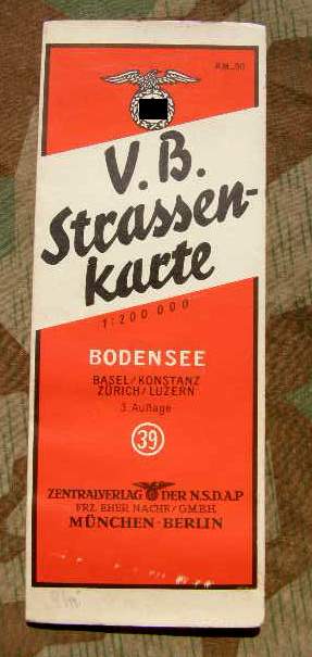 Völkischer Beobachter Karte Bodensee: Basel, Konstanz, ...