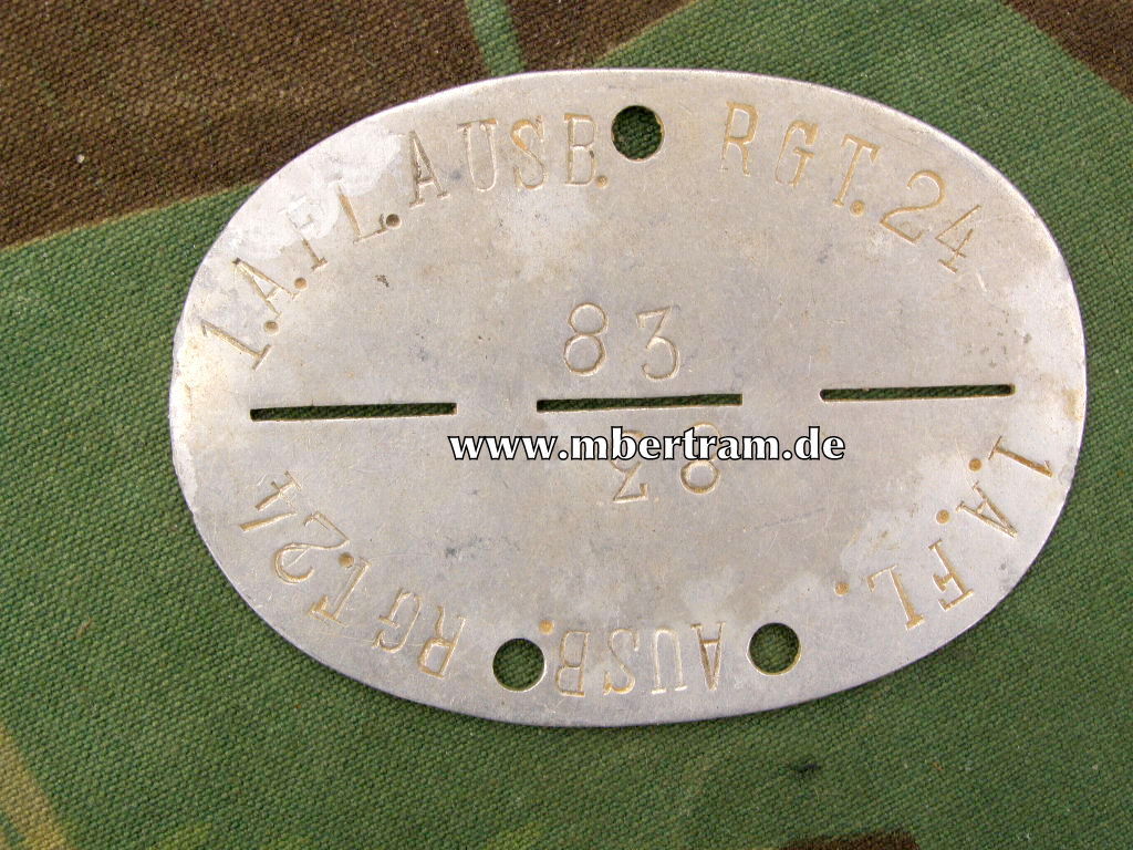 Frühe Erkennungsmarke Luftwaffe, Flieger, Aluminium