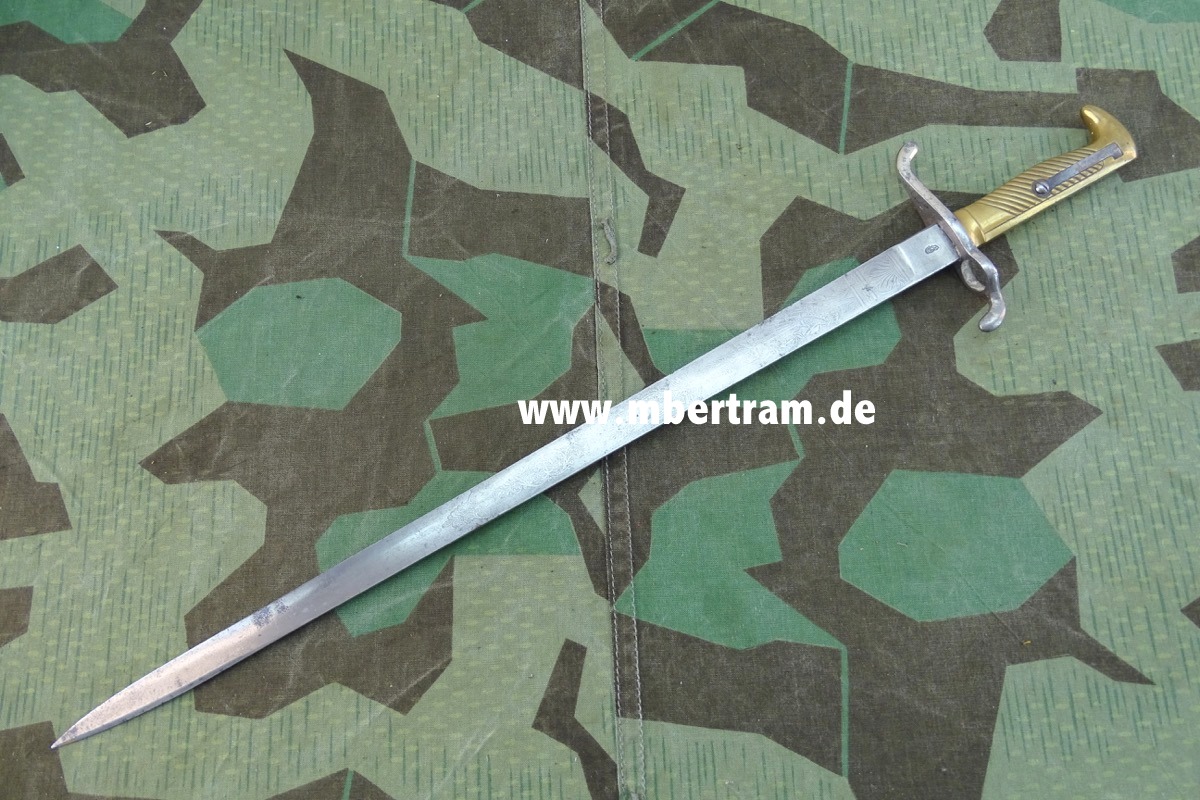 Infanterie Extra Seitengewehr SG 71 mit Klingenätzung, o. Scheide, Weyersberg SG