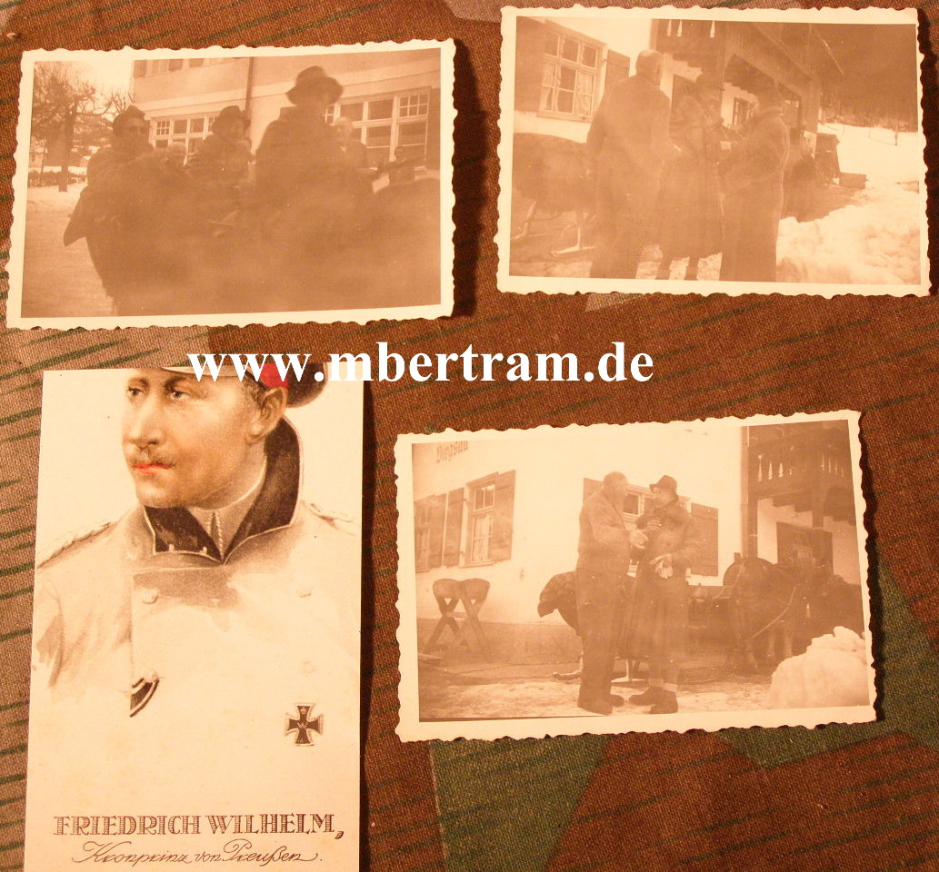 3 private Fotos von Kronprinz Wilhelm v. Preussen, Oberstorf.
