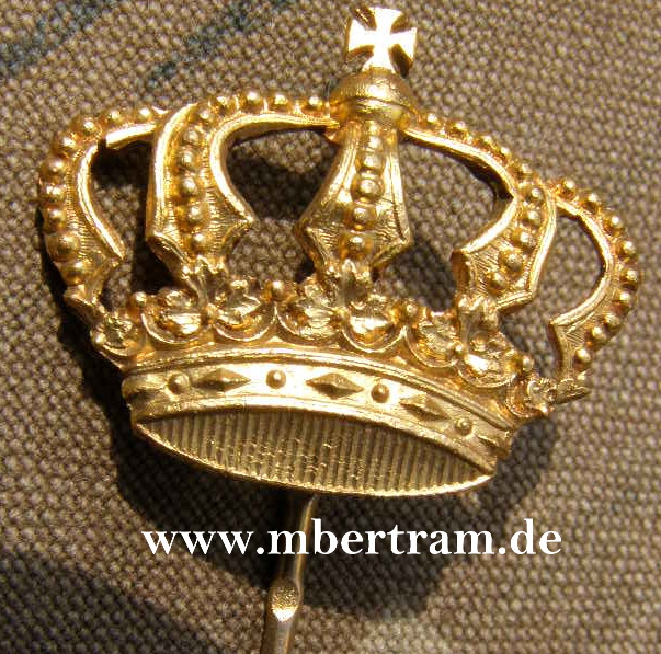 Patriotische preuss. Königs Krone an langer Nadel.