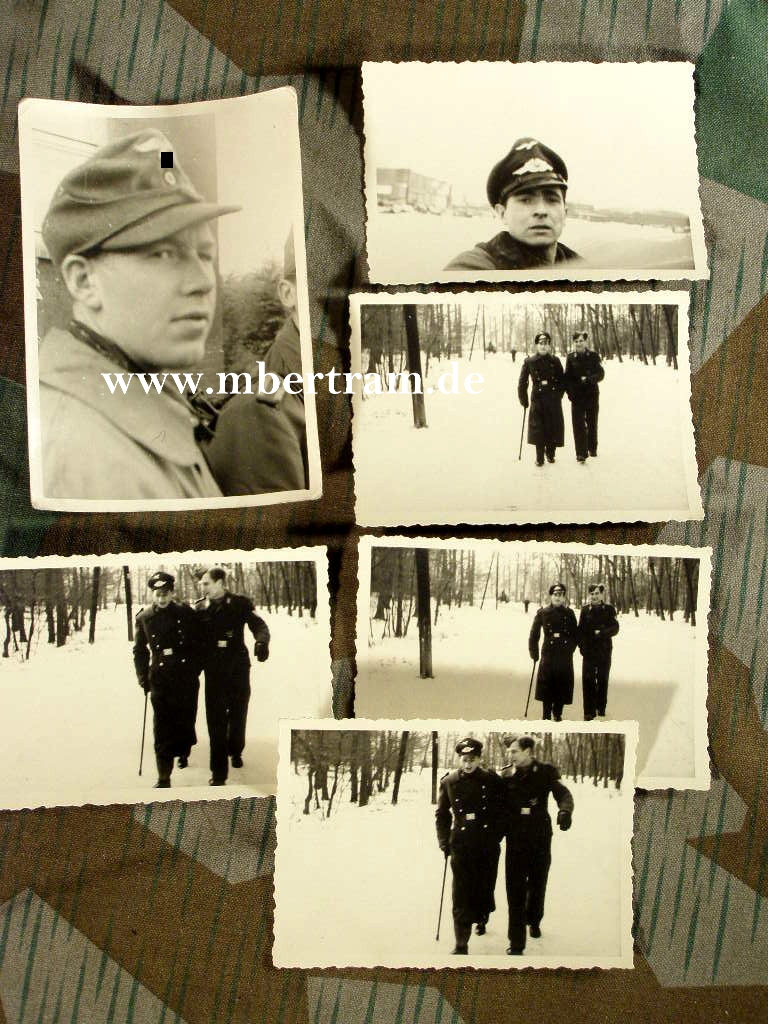 6 Fotos Luftwaffen Flieger, Felljacke, Fl. Führer Abz.