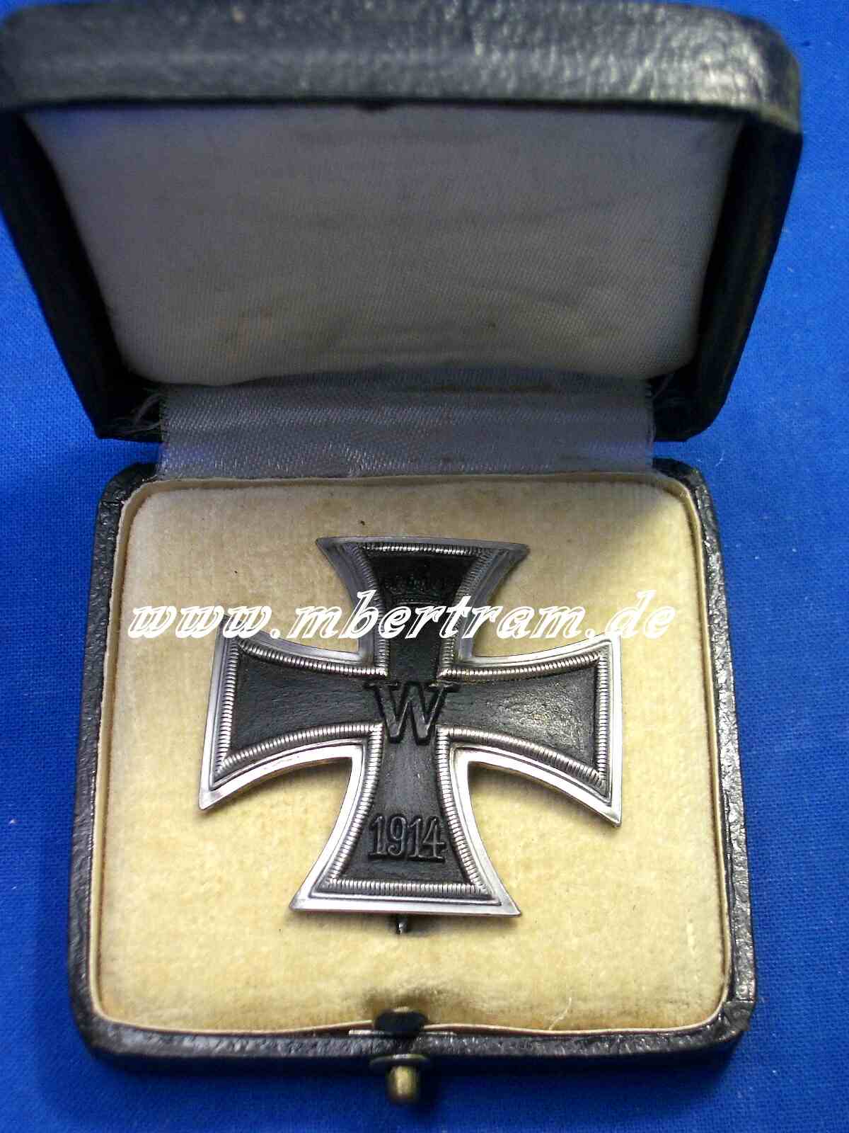 Eisernes Kreuz 1. Klasse 1914, einteilig, Verleihungsschatulle