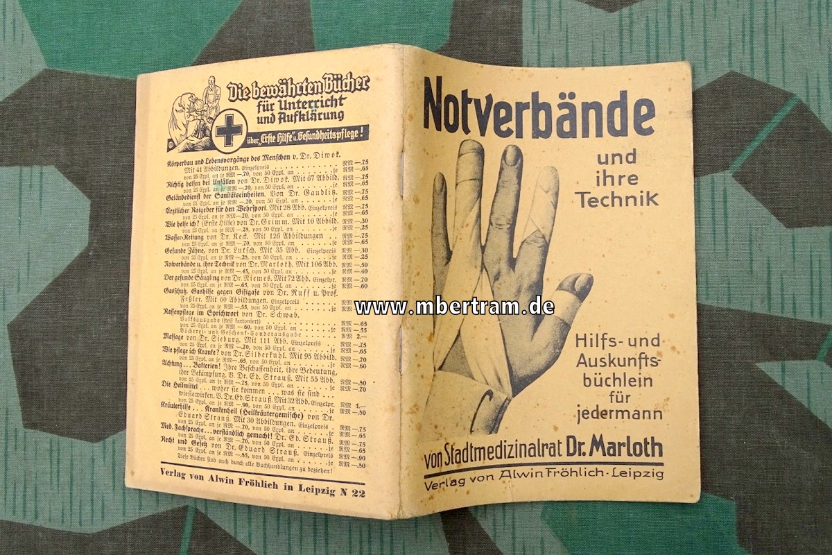 Notverbände und ihre Technik (einschl. Plast-Notverbände) , 1939