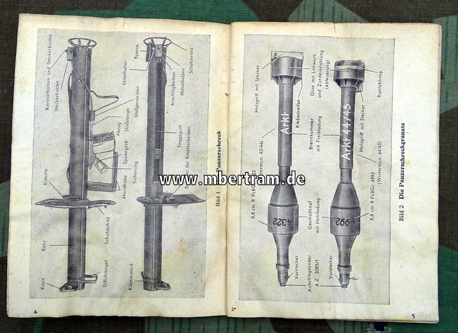 Dienstanweisung D 1864/6 Panzerschreck, Raketenpanzerbüchse 54,  1.12.1944