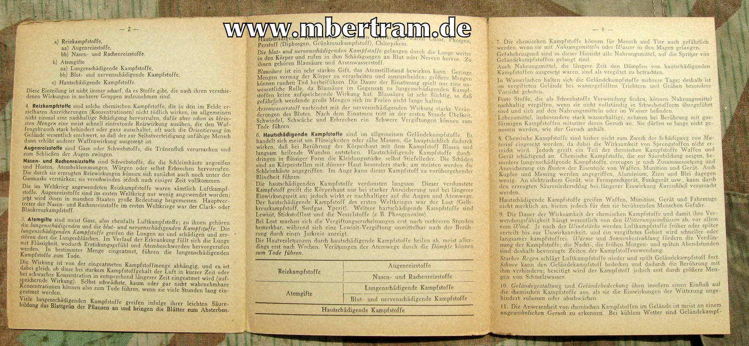 Schutz gegen chemische Kampfstoffe- A Kampfstoffgefahren