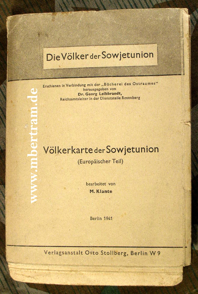 Landkarte " Die Völker der Sowjetunion" Berlin 1941