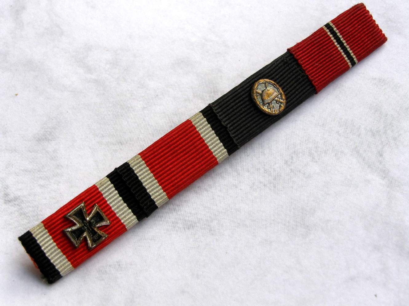 4er Bandspange 1957er: EK 1. u.2., VWA, Ostmed. 1941/42