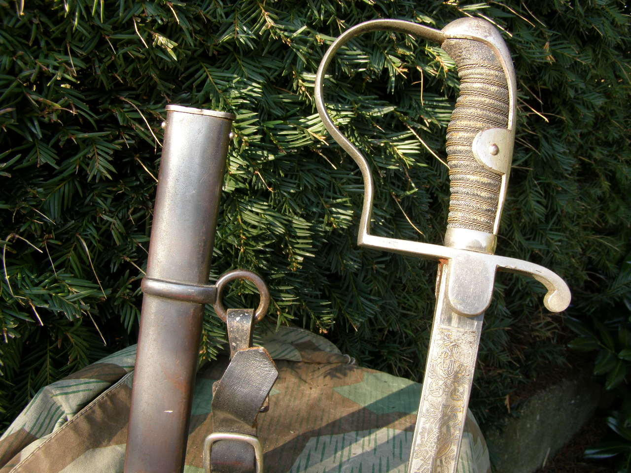 Artillerie Extrasäbel, Ätzung: "Maschinengewehr Abt.No 2.