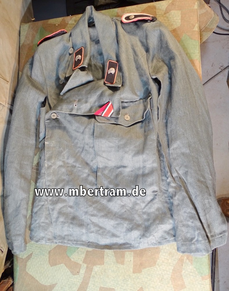 Wehrmacht schilfgrüne Panzerschutzjacke / Sommerbluse Uffz. Panzer